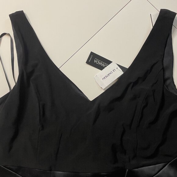 NWT Le Chateau Women’s Sleeveless Midi Dress Black Purple Pink Floral Size XL - Picture 6 of 11